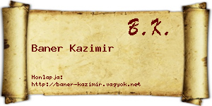 Baner Kazimir névjegykártya